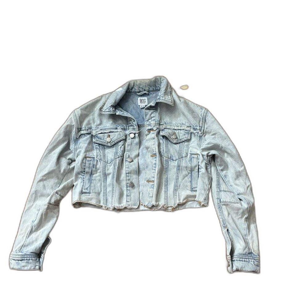 BDG Urban Outfitters Distressed Cropped Denim Jacket XS Y2K Grungecore Emocore